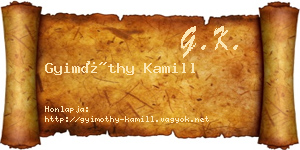 Gyimóthy Kamill névjegykártya